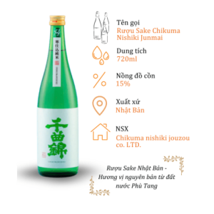 Rượu Sake Chikuma Nishiki Junmai - Chai 720 ml 15%