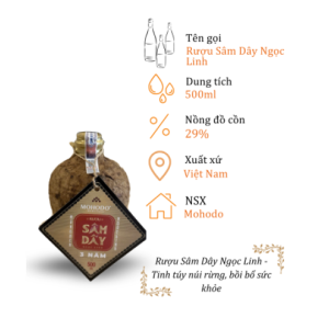 Rượu Sâm Dây Ngọc Linh Mohodo - Chai 500ml 29%