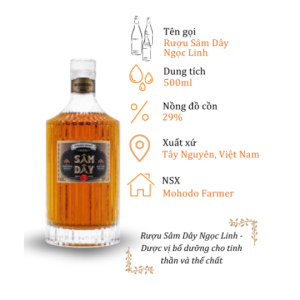 Rượu Sâm Dây Ngọc Linh - Chai 500ml 29%